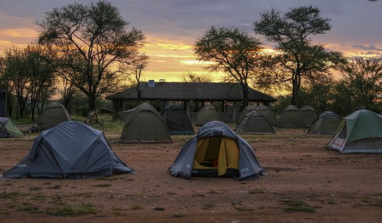 Camping during wildlife viewing in Serengeti